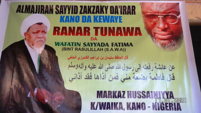 Zahra SA martyrdom marked in Kano 2021 Jan